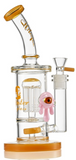 11" Water Pipe with 12 Arm Worked Tree Perc with Dripping Eye