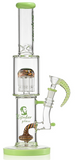 14" Straight Tube with 12 Arm Wig Wag Worked Tree and Worked Showerhead Perc Water Pipe
