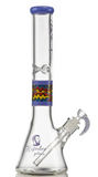 15" 7mm Beaker with Wig Wag on Ice Pinch and Base Water Pipe