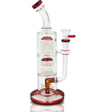 10" 8 Arm Double Tree Perc with Worked Slitted Down Tube Water Pipe