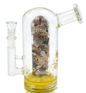 8" Bubbler with Sea Shell Theme Water Pipe