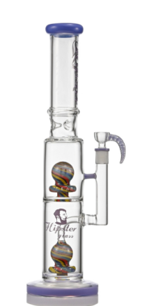 16" Straight Tube with Double Worked Dome Perc Water Pipe