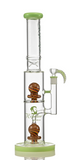 16" Straight Tube with Double Worked Dome Perc Water Pipe