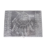 Carved Metal over Wood Keepsake Box with Latch - Dreamcatcher