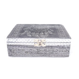 Carved Metal over Wood Keepsake Box with Latch - Dreamcatcher