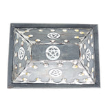 Inlaid Carved Wood Keepsake Chest - Pentacle