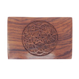 Carved Wooden Keepsake Box - Pentagram in Celtic Cricle