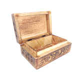 Carved Wooden Keepsake Box - Floral Ornate