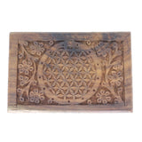 Carved Wooden Keepsake Box - Flower of Life