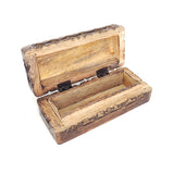 5.5in Carved Wooden Keepsake Box - Floral Celestial Inlay