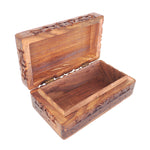 6.5in Carved Wood Keepsake Box - OM Symbol