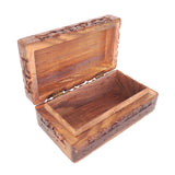 6.5in Carved Wood Keepsake Box - OM Symbol