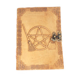 Leather Journal w/ Latch Closure - Witches Pentagram