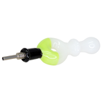 #2432 10mm Slime and White Donut Glass Nectar Straw