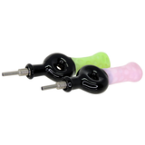 #2433 10mm Slime Web and Black Donut Glass Nectar Straw
