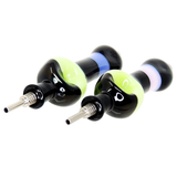 #2434 10mm Slime and Black Stripe Donut Glass Nectar Straw