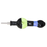 #2434 10mm Slime and Black Stripe Donut Glass Nectar Straw