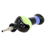 #2434 10mm Slime and Black Stripe Donut Glass Nectar Straw