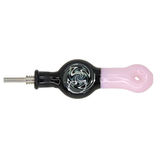 #2435 10mm Slime Donut with Black Wig Wag Glass Nectar Straw