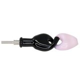 #2438 10mm Slime and Black Twist Glass Nectar Straw
