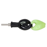 #2438 10mm Slime and Black Twist Glass Nectar Straw