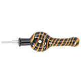 #2442 10mm Black Rasta Stripe Donut Glass Nectar Straw