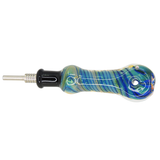 #2444 10mm Fumed Stripe Donut Glass Nectar Straw