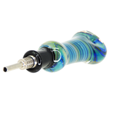 #2444 10mm Fumed Stripe Donut Glass Nectar Straw