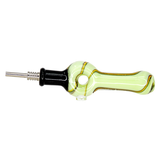 #2446 10mm Slime and Rasta Donut Glass Nectar Straw