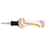 #2446 10mm Slime and Rasta Donut Glass Nectar Straw
