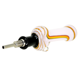 #2446 10mm Slime and Rasta Donut Glass Nectar Straw