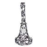 10" Printed Silicone Water Pipe with Glass Sides - Black Skulls