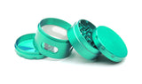 4 Piece Metal Grinder with Side Windows Herb Grinder Online Smoke Shop Online Head Shop Green Herb Grinder