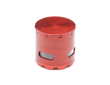 4 Piece Metal Grinder with Side Windows Herb Grinder Online Smoke Shop Online Head Shop Red Herb Grinder