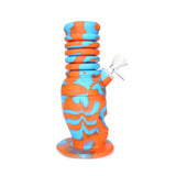7.5" Expanding Neck Silicone Skull Water Pipe - Orange