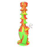 7.5" Expanding Neck Silicone Skull Water Pipe - Rasta