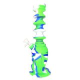 7.5" Expanding Neck Silicone Skull Water Pipe - Blue