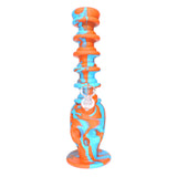 7.5" Expanding Neck Silicone Skull Water Pipe - Orange