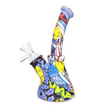 6.5" Printed Curved Neck Beaker Water Pipe - Urban Tag