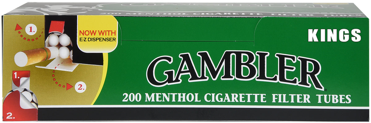Gambler Tube Cut Kings- Menthol Cigarette Filter Tubes (5 BOXES