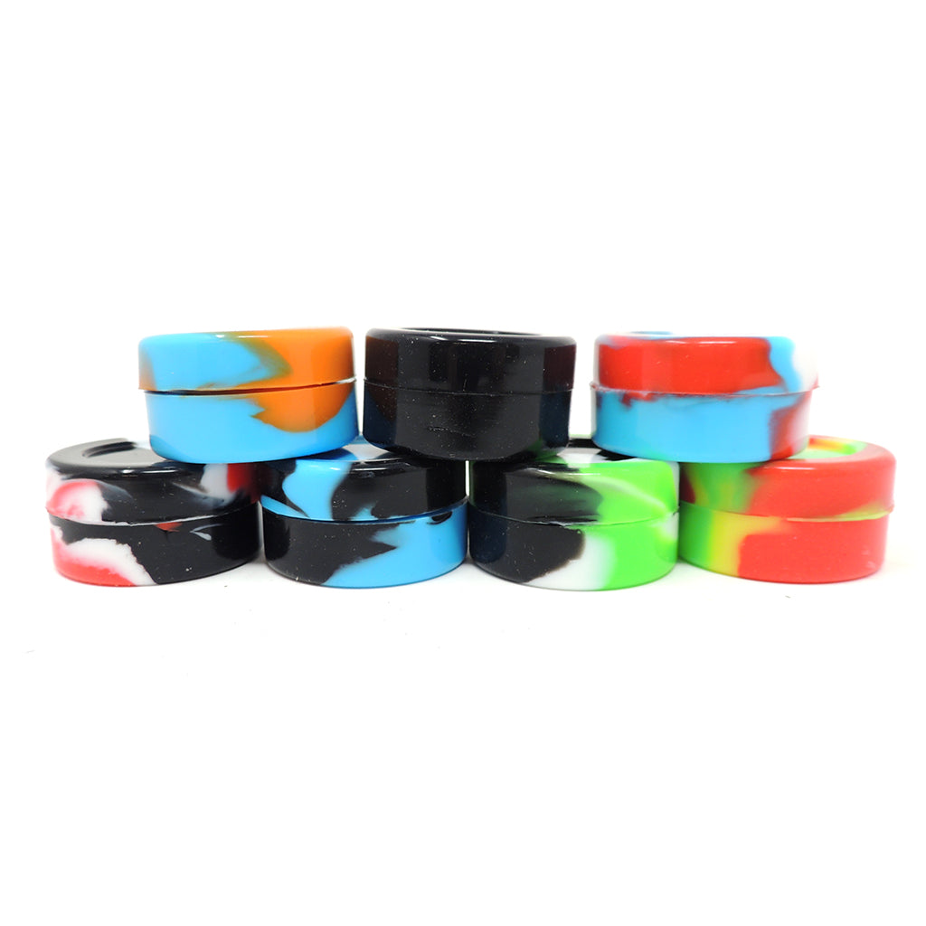 Extra Large Flat Silicone Dab Container: 7 x 7 - 200ml - Rasta
