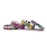 4 Part 50mm Grinder with Wrapped Design Wrapped - Pink Skulls and leaves