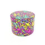 4 Part 50mm Grinder with Wrapped Design Wrapped - Pink Skulls and leaves