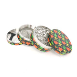 4 Part 50mm Grinder with Wrapped Design Wrapped - Hearts and Skulls