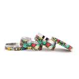 4 Part 50mm Grinder with Wrapped Design Wrapped - Teal Leaves