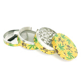 4 Part 50mm Grinder with Wrapped Design Wrapped - Yellow Leaves