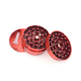 3 Part 50mm Grinder with Amsterdam Logo - Red Big Leaf