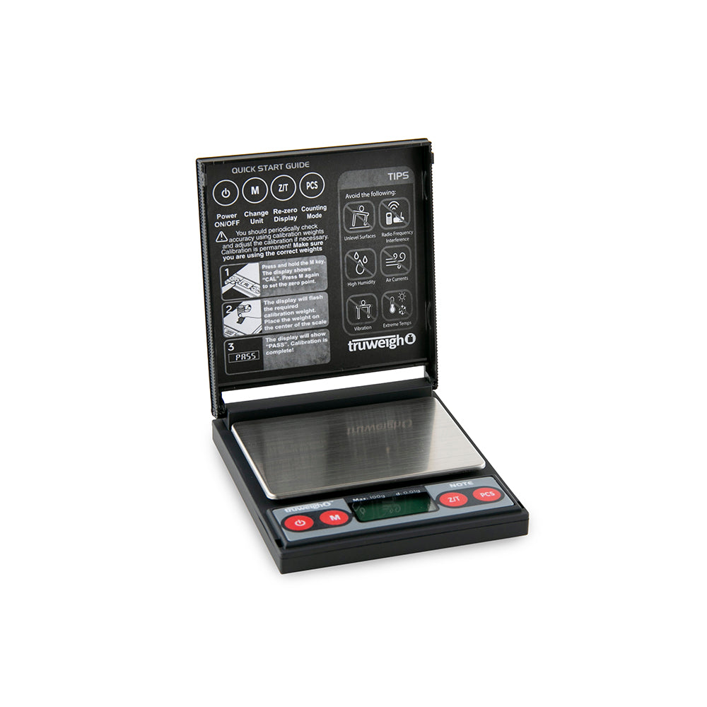 Truweigh Note Digital Mini Scale - 100g x 0.01g - Black