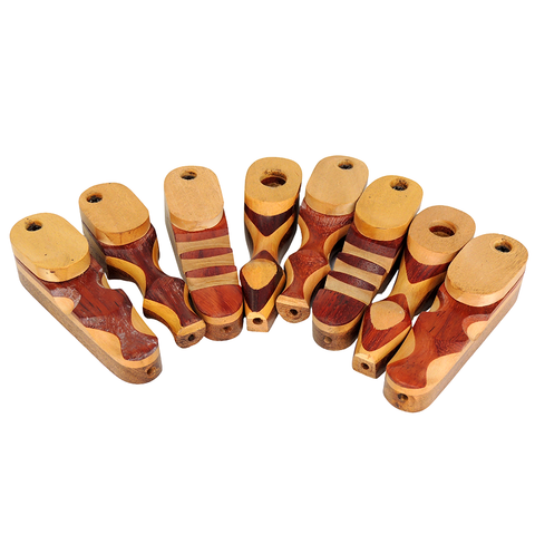 4" Carved Wood Pipe with Lid - Assorted