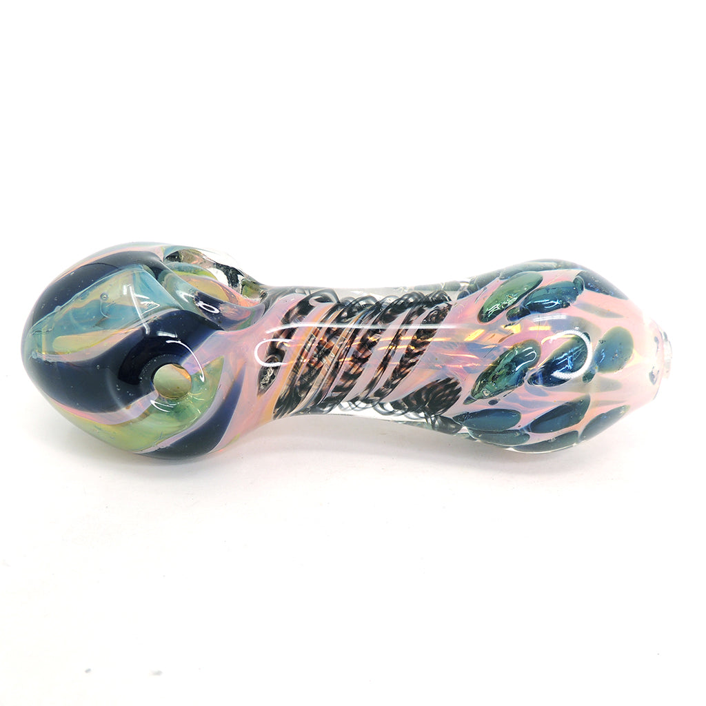 thumbnail image 2 of RaptorGlass 5 Heavy Dots Glass Tobacco Hand Pipe - Handmade Spoon (Red, USA) 2 of 6